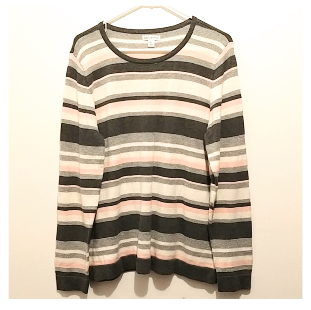Croft & Barrow striped long sleeve sweater XL